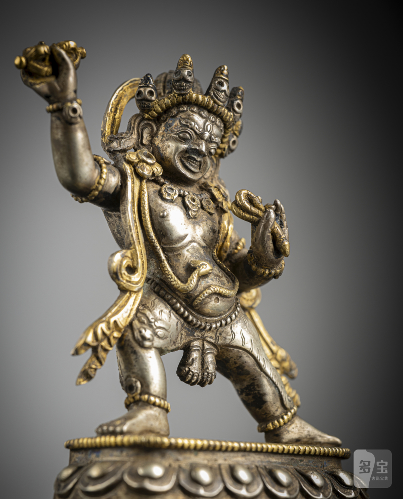 A parcel-gilt lilver figure of Vajrapani - 图4